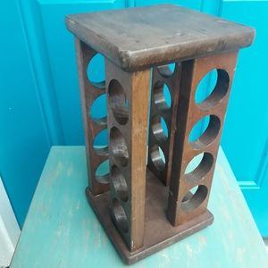 Wooden Spice Rack Spinning Tower Wood Lazy Susan Vertical Twirling Spin Holder